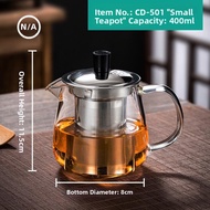 Premium Heat Resistant Glass Gung Fu Tea Set with Infuser 400ml