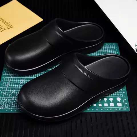 Men Women EVA Chef Shoes Non-slip Waterproof Oil-proof Shoes Workers Slippers Leather Shoes Mules Sh