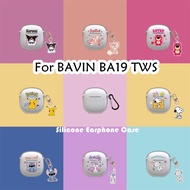 READY STOCK!For BAVIN BA19 TWS Case Transparent Summer Style Cartoon Soft Silicone Earphone Case Cas