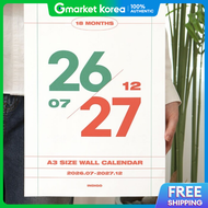 (26-27) Basic 18-Month A3 Wall Calendar (July 2026 - December 2027)