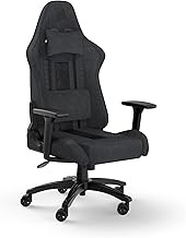 Corsair TC100 Relaxed Fabric Gaming Chair, Nylon, Grey and Black, One Size