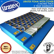 Mattress¤☂Uratex Foam with Cover 3 inches thick 100% Original ( 30x75 / 36x75 / 48x75 / 54x75 / 60x7