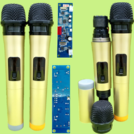 [HCM]Combo 5 bộ  10 bộ Micro không dây đôi VHF loa kéo tần số 268.35 Mhz - 269.35 Mhz màu vàng  micr