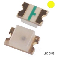 [70 Pieces]- Yellow LED 0805 Transparent SMD Stickers