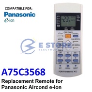 Replacement Remote Control for Panasonic Aircond E-ion Air Conditioner - A75C3568 A75C3298 A75C2817