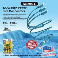 Original Remax Cable 3 In 2 Cable Type C Cable Type C To C 100W Micro USB Cable  Type C Data Cable 3