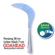 Arit Gagang Besi Full Baja Putih Sabit Pemotong Rumput - Aret Anti Goblak ( ANTI COPOT ) Super Tajam