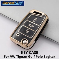 TOMBOL Key Case For VW Tiguan Golf Sagitar Cover 3-Button Key Case