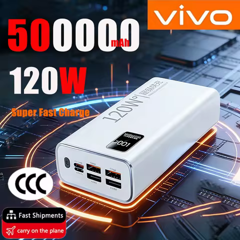 VIVO 500000mAh Power Bank For Xiaomi 120W Large Capacity Super Fast Charging Battery Charging Powerb