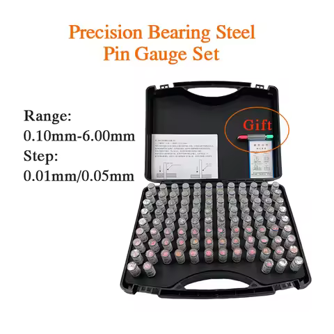 Pin Gage Set,Range 0.1-6.00mm,Step 0.01/0.05/0.1mm,Precision Bearing Steel,Customization for Industr