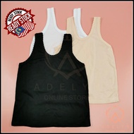 WOMEN SINGLET EYELET KID SINGLET SCHOOL WHITE BLACK BROWN AW1 / SINGLET PEREMPUAN PUTIH  SEKOLAH BUD