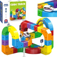 klick Rail Electric Train Set, 81PCS Building Cube Toy Train Track for Kids 3 4 5 6 7 8 Years Old, 3
