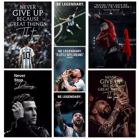 Modern Famous Football Stars Athletes Inspirational Quotes Famous Quotes Art Poster Canvas Printing 