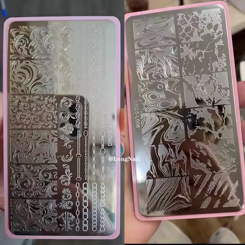 Nail Stamping Plates Tree Bark Pattern Leaves Whirlpool Image Stainless Steel Stencil Nail Art Stamp