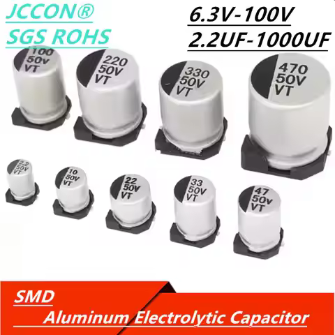 SMD Aluminum Electrolytic Capacitor 10V 16V 25V 35V 50V 63V 100V 1uF 4.7uF 10uF 22uF 47uF 100uF 220u