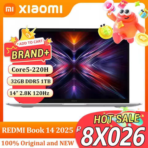 【World Premiere】Xiaomi REDMI Book 14 2025 NEW Intel Core 5 220H 16G/32G+512GB/1TB 2.8K 120Hz Screen