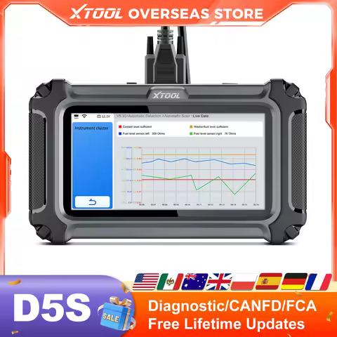 XTOOL D5S Car Diagnostic Tool 5 System Automatic OBD2 Scanner 4-IN-1 Live Data with 16+ Reset Functi