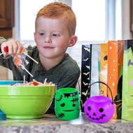 1Pcs Halloween Aaaaa Plastic Candy Pot Pumpkin Ghost Cauldron Reusable Portable Basket Kid Favor T