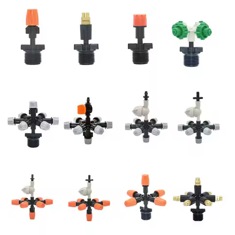 Greenhouse Mist Nozzle Dripper Drip Irrigation Garden Mist Micro Spray Nozzle 1/4 Barb 1/2 Thread Gr