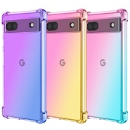 Google Pixel 6A 7A 6 7 Pro 5A 4A 5G Phone Case Anti-fall Gradient Transparent Mobile Cover