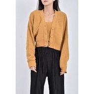 ((M) club monaco Textured Cotton Two-Piece Small Jacket+Sleeveless Vest Yellow Top Second-Hand Cloth