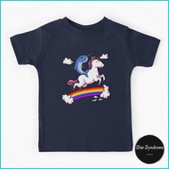 Narwhal Fish Riding Unicorn Kids T-Shirt
