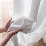 White Opaque Tulle Curtains For Living Room Sheer Curtains Modern Bedroom Fabric Blinds Drapes