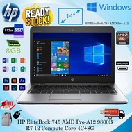 HP EliteBook 745 G3 AMD-A12 9800B R7 12 Compute Core 4C+8G RAM8GB SSD256GB