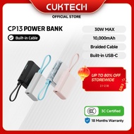 【ccc certified】CUKTECH Mini Power Bank 10000mAh 30W Fast Charging  Built in usb c cable –  3C Certif