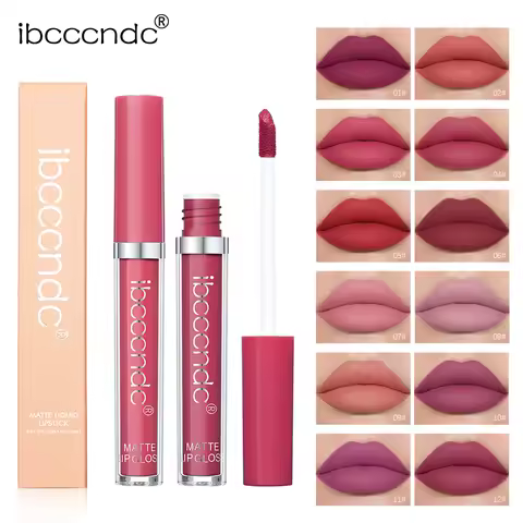 12 Color Matte Velvet Lip Gloss Waterproof Long-lasting Liquid Lipstick Cosmetic Beauty Keep 12 Hour