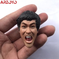 1/6 Scale Kung Fu Xiaolong Li Sculpture Head Carved For 12'' GANGHOOD Asian Male Muscle Action