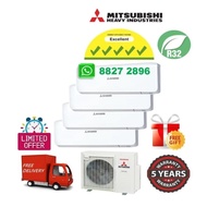 5 TICKS MITSUBISHI R32 MULTI-SPLIT INVERTER SYSTEM 4 AIRCON  + FREE 60 MONTH WARRANTY + FREE CONSULTATION SERVICE