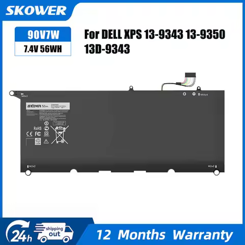 SKOWER 56Wh 90V7W Laptop Battery For Dell XPS 13 9343 9350 P54G 0N7T6 JD25G