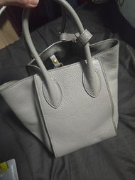 Rabeanco Grey Leather Handbag LU top handle
