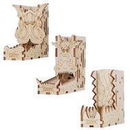 DND Mini Dice Tower Rolls Dice Up to 10mm, Set of 3 Wood Portable Dice Roller for Board Game, D&D an