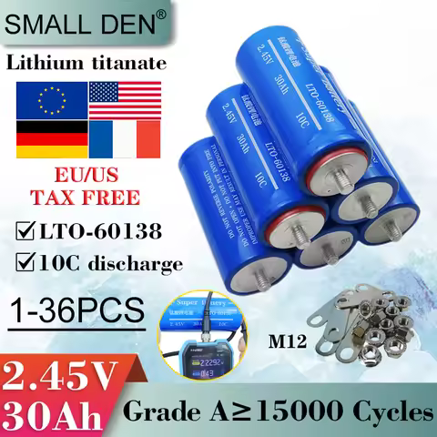 1-36pcs Grade A 2.45V 30Ah Lithium titanate battery 60138-LTO 10C discharge DIY 12v 24v 48v Car star