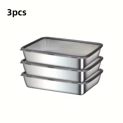 Pro Stainless Baking Trays! 3pcs with Lids - Non-Stick & Easy-Clean. Perfect