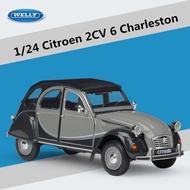Welly 1:24 Citroen 2CV 6 Charleston Alloy Sports Car Model Diecasts Metal Toy Classic Retro Car Mode