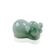 【豬事如意】飄綠花翡翠小豬擺飾項鍊 | 天然緬甸A貨翡翠 | 送禮