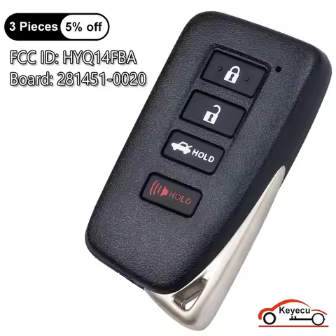 KEYECU 4 Buttons 314.3MHz for Lexus GS350 GS200T ES300H ES350 GS450H Auto Smart Remote Key Fob HYQ14