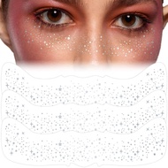 3 Sheets Glitter Freckles Face Tattoo Stickers, Star Glitter Makeup for Women, Waterproof Sparkle fr