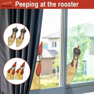 2 Pcs Funny Window Decor Peeping Rooster Acrylic Window Corner Decor Handmade Peeping Rooster Window