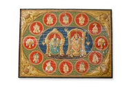 Mangala Arts Dasavatharam Antique SemiEmbossed Tanjore Painting 24 Carat Gold Foil Hindu Religious G
