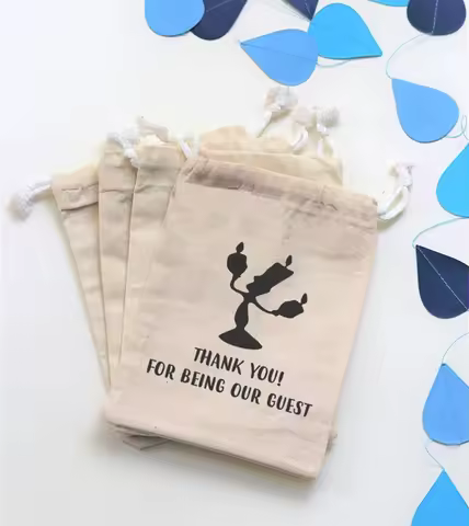 25pcs Beauty and the beast personalized favors welcome wedding favor bags custom birthday bridal bab