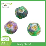 GRA Astrology Guidance Dice Astrology Dice Set 12-sided Zodiac Dice Set for Astrology Game Glitter Acrylic Lucky Dice Toy for Tarot Cards Divination Southeast Asian Buyers'
