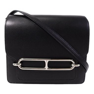 HERMES Evergrain皮革Mini Roulis肩背袋Noir