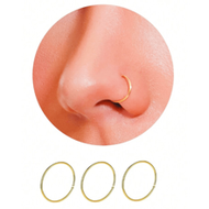 3pcs Unisex Nose Ring, 22G 8mm Delicate Nose Piercing Jewelry, Mini Nose Septum Cartilage Earring