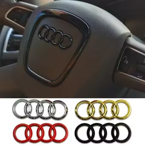 Metal Car Steering Wheel Emblem Replaced Sticker for Audi A6L A3 A4L A5 A6 A7 A8L A1 Q6 Q7 Q8 TT S5 