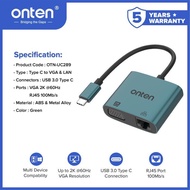 ONTEN - TYPE-C TO 2IN1 CONVERTER (VGA+LAN) - UC289