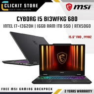 MSI Cyborg 15 B13WFKG 680 Gaming Laptop  -15.6"FHD / i7-13620H / 16GB DDR5 / 1TB SSD / RTX5060 8GB
